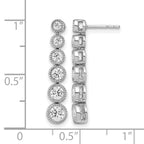 True Origin 14K White Gold 1 carat Lab Grown Diamond VS+ F+ Complete Graduated Dangle Post Earrings