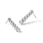 True Origin 14K White Gold 1 carat Lab Grown Diamond VS+ F+ Complete Graduated Dangle Post Earrings