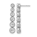 True Origin 14K White Gold 1 carat Lab Grown Diamond VS+ F+ Complete Graduated Dangle Post Earrings