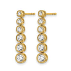 True Origin 14K Yellow Gold 1 carat Lab Grown Diamond VS+ F+ Complete Graduated Dangle Post Earrings