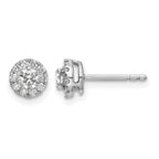 14k White Gold 1/2 carat Lab Grown Diamond VS/SI+ G+ Round Halo Post Earrings