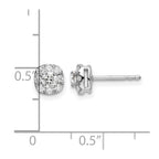 14k White Gold 1/2 carat Lab Grown Diamond VS/SI+ G+ Complete Cushion Halo Post Earrings