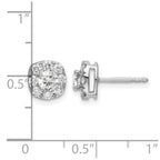 14k White Gold 1 carat Lab Grown Diamond VS/SI+ G+ Complete Cushion Halo Post Earrings