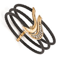 Edward Mirell Black Ti & Bronze Cable White Sapphire Cable Flex Cuff Bangle