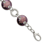 Edward Mirell Black Ti & Sterling Silver Anodized Copper Color Bracelet