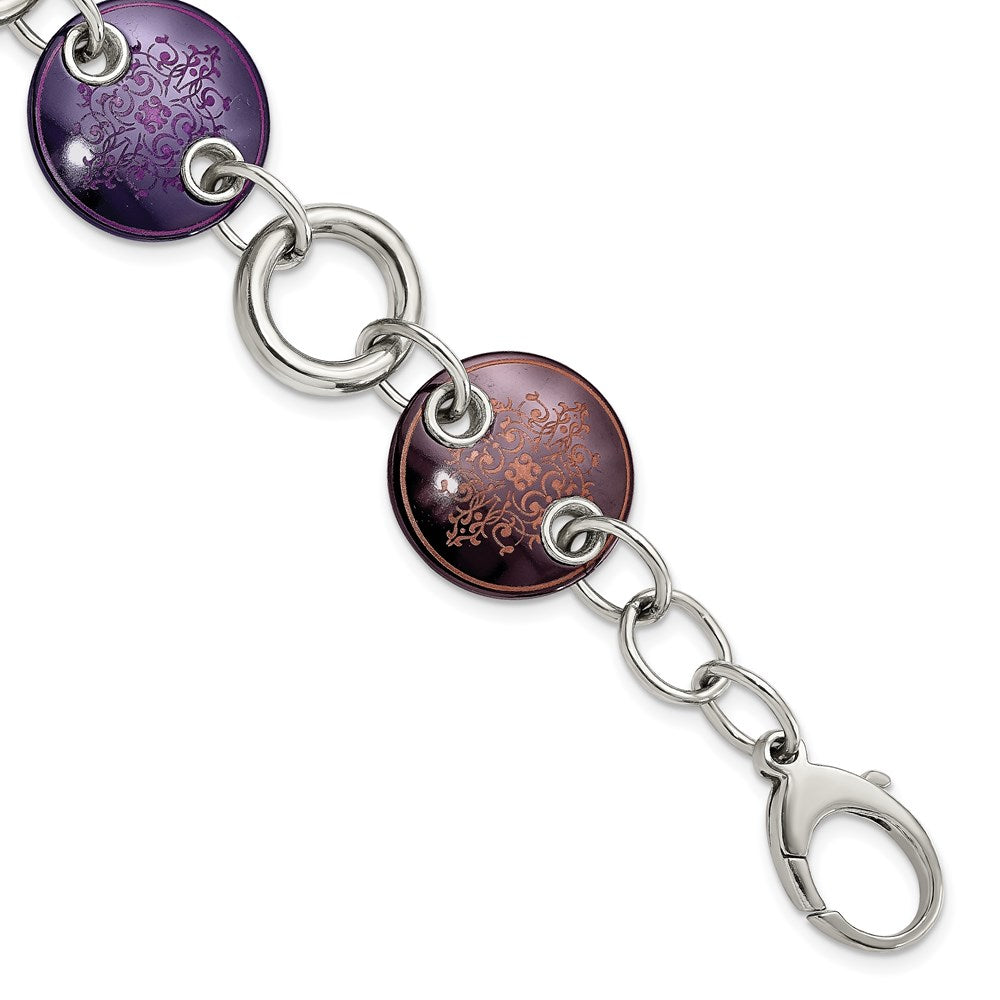 Edward Mirell Black Ti & Sterling Silver Anodized Multi Color Bracelet