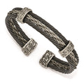 Edward Mirell Titanium Black Memory & Brushed Cable Cuff Bracelet