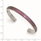 Edward Mirell Titanium Triple Groove Pink Anodized Cuff Bracelet