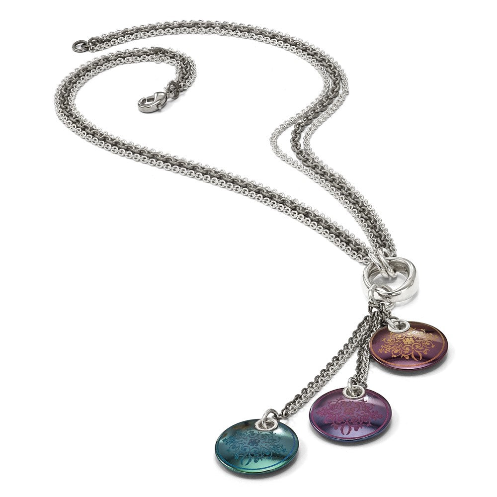 Edward Mirell Black Ti Multi-color Anodized & Sterling Silver Necklace
