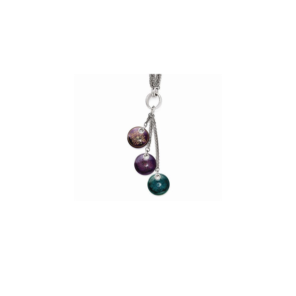Edward Mirell Black Ti Multi-color Anodized & Sterling Silver Necklace