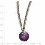 Edward Mirell Black Ti Pink Anodized & Sterling Silver w/ 2in ext Necklac