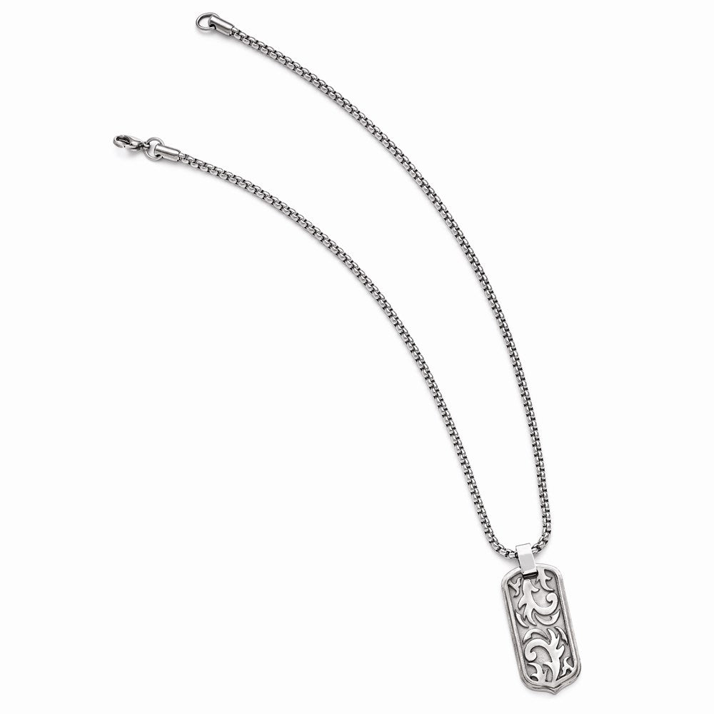 Edward Mirell Titanium Cable Dog Tag Pendant Necklace
