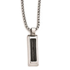 Edward Mirell Titanium & Black Memory Cable w/Stainless Steel Necklace