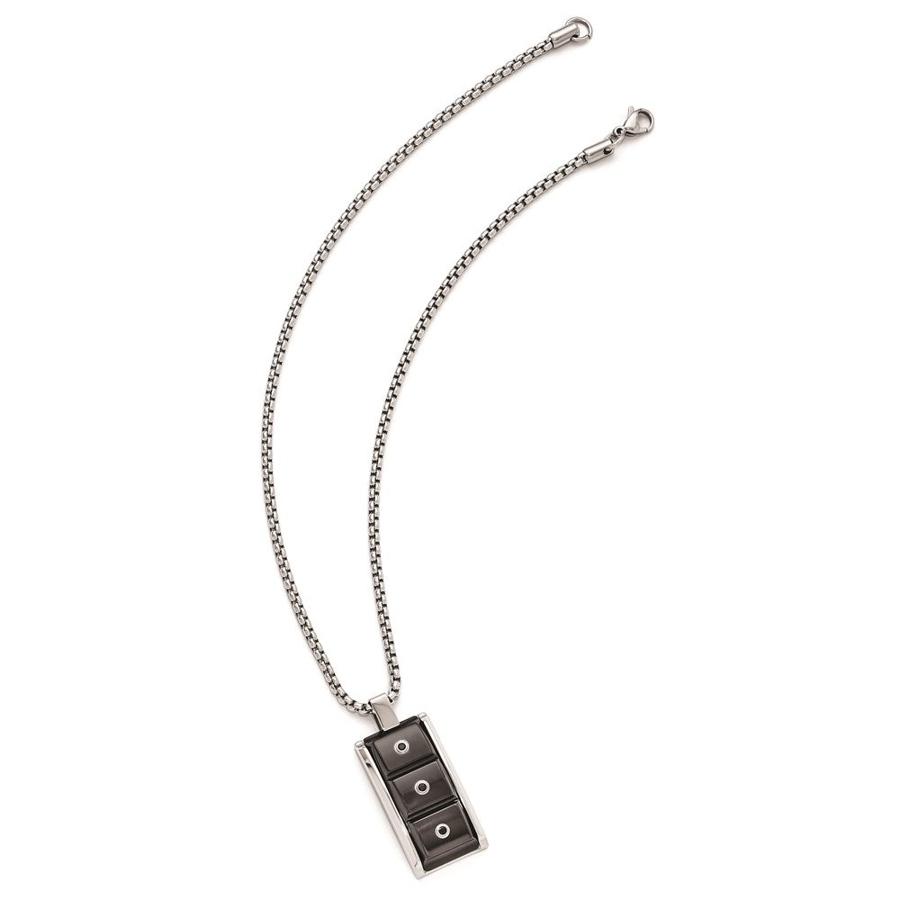 Edward Mirell Black Ti & Black Spinel w/Sterling Silver Bezel Pendant Neckl