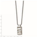 Edward Mirell Titanium .18ctw Diamond w/Sterling Silver Bezel Pendant Neck