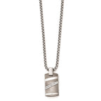 Edward Mirell Titanium .18ctw Diamond w/Sterling Silver Bezel Pendant Neck