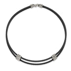 Edward Mirell Titanium & Sterling Silver White Sapphire Cable Necklace