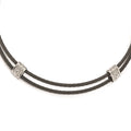 Edward Mirell Titanium & Sterling Silver White Sapphire Cable Necklace