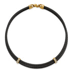Edward Mirell Titanium & Bronze White Sapphire Cable Necklace