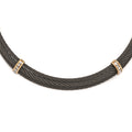 Edward Mirell Titanium & Bronze White Sapphire Cable Necklace