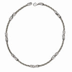 Edward Mirell Titanium Brushed Cable & Polished Link Necklace