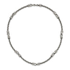 Edward Mirell Titanium Brushed Cable & Polished Link Necklace