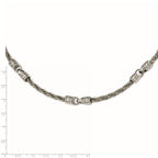 Edward Mirell Titanium Brushed Cable & Polished Link Necklace