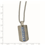 Edward Mirell Titanium Blue Anodized Brushed & Polished Necklace