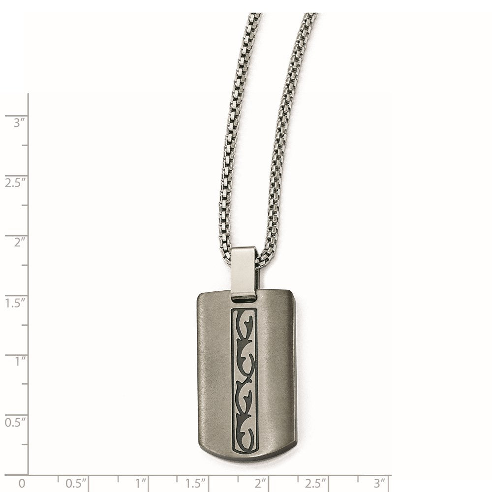 Edward Mirell Titianium & Black Ti Brushed & Polished Necklace
