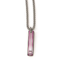 Edward Mirell Titanium Grooved Anodized & Pink Sapphire 2in ext Necklace