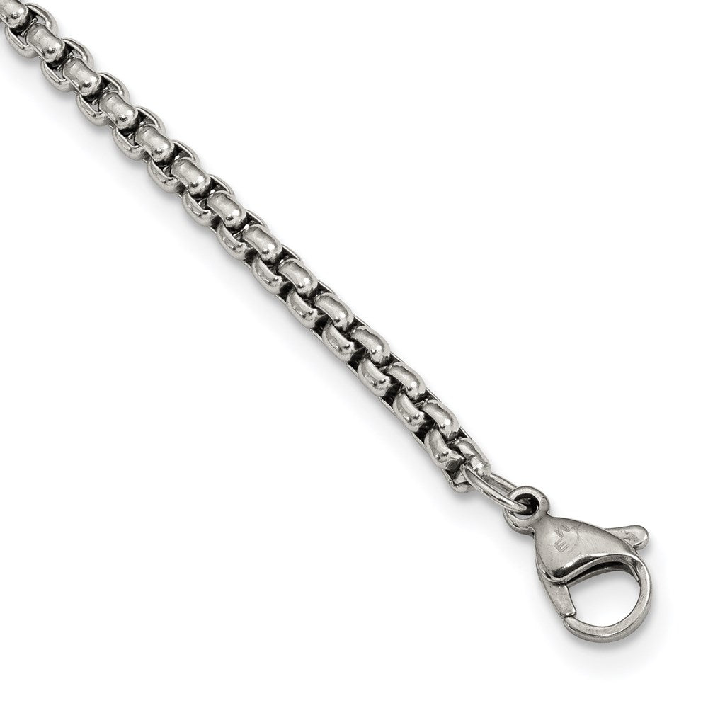 Edward Mirell Stainless Steel Marsala Carbon Fiber Dog Tag Necklace