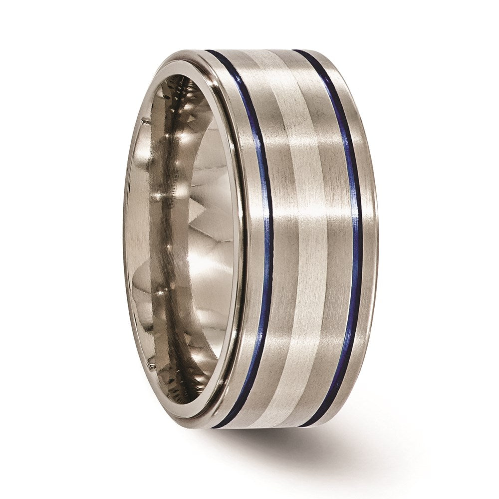 Edward Mirell Titanium w/Argentium Sterling Silver Anodized 10mm Band