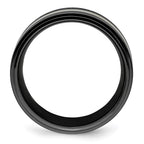 Edward Mirell Black Ti Sterling 925 & Grooved Blue Anodized Band
