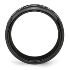 Edward Mirell Black Ti Scroll Pattern Blue Anodized 9mm Band