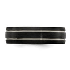 Edward Mirell Titanium Black Ti Textured Lines 7mm Band