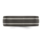 Edward Mirell Titanium Black Ti Textured Lines 7mm Band