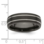 Edward Mirell Titanium Black Ti Textured Lines 7mm Band