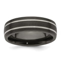 Edward Mirell Titanium Black Ti Textured Lines 7mm Band