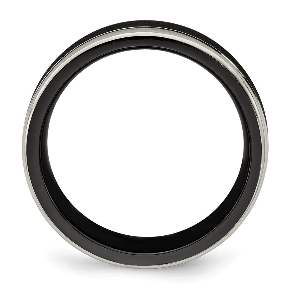 Edward Mirell Black TI -Traction Finish w/Polished Edge 6.5mm Band