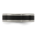 Edward Mirell Black TI -Traction Finish w/Polished Edge 6.5mm Band