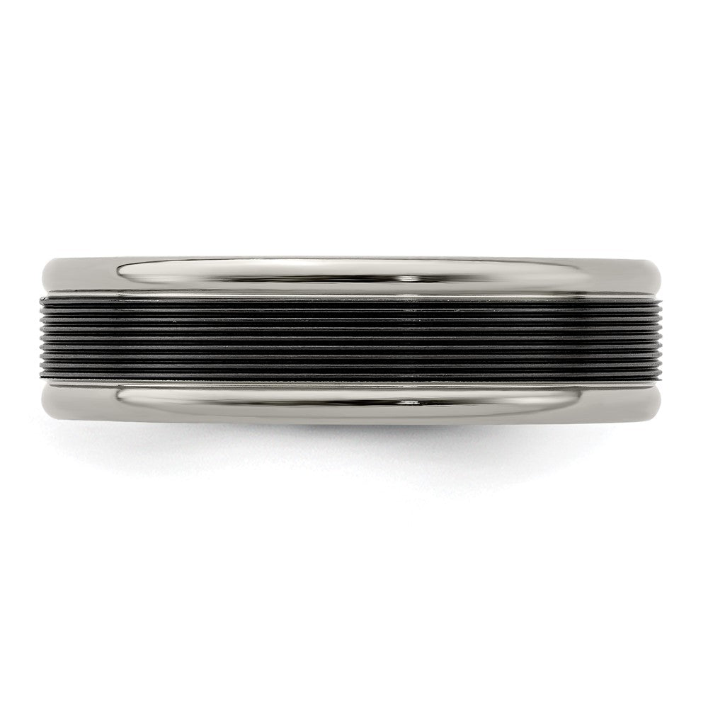 Edward Mirell Black TI -Traction Finish w/Polished Edge 6.5mm Band
