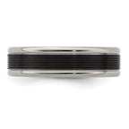 Edward Mirell Black TI -Traction Finish w/Polished Edge 6.5mm Band