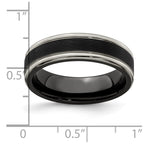 Edward Mirell Black TI -Traction Finish w/Polished Edge 6.5mm Band