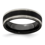 Edward Mirell Black TI -Traction Finish w/Polished Edge 6.5mm Band