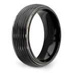 Edward Mirell Titanium Black Ti Grooved Step Edge 8mm Band