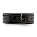 Edward Mirell Titanium Black Ti Laser 8mm Band