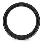 Edward Mirell Titanium Brushed/Polished/Grooved Black Ti 8mm Ring