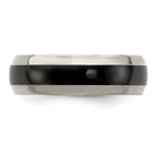 Edward Mirell Titanium Black Ti Polished Domed with Cut Edges 7mm Band