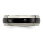Edward Mirell Titanium Black Ti Polished Domed with Cut Edges 7mm Band