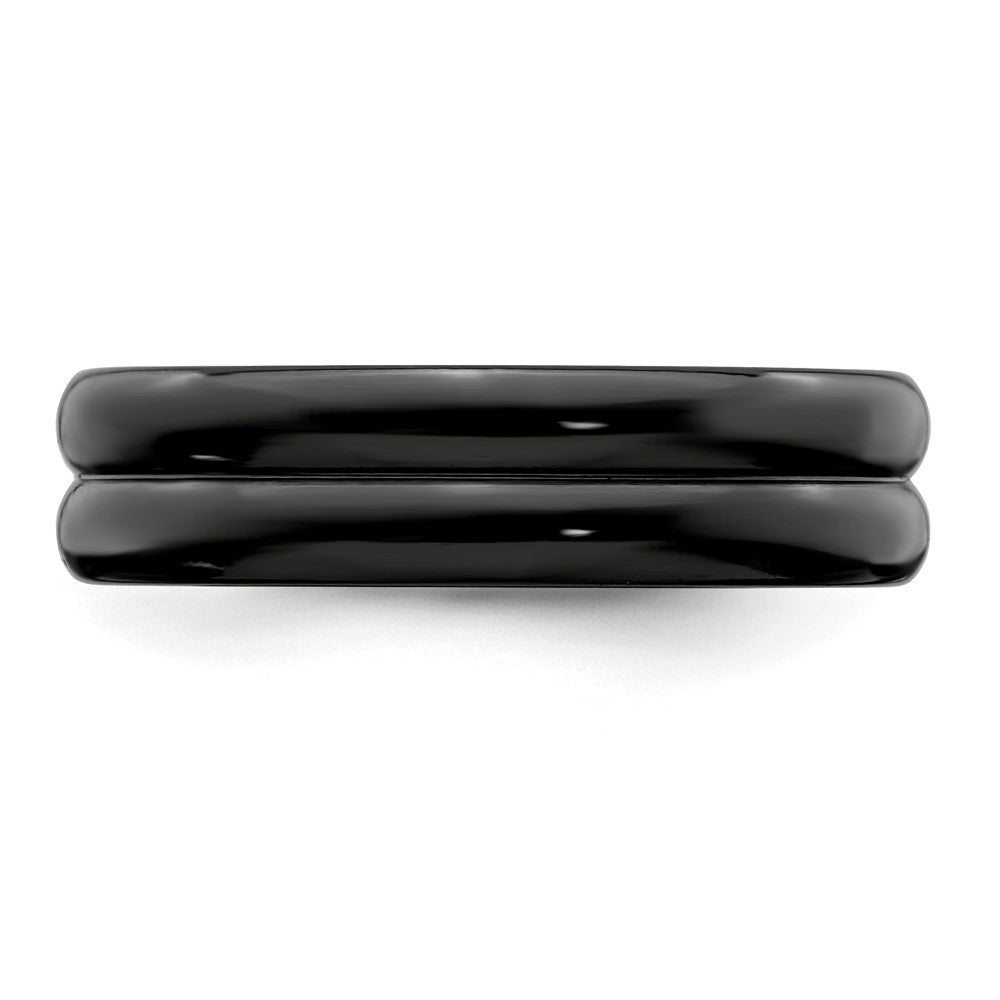 Edward Mirell Titanium Black Ti with Grooves 6mm Band